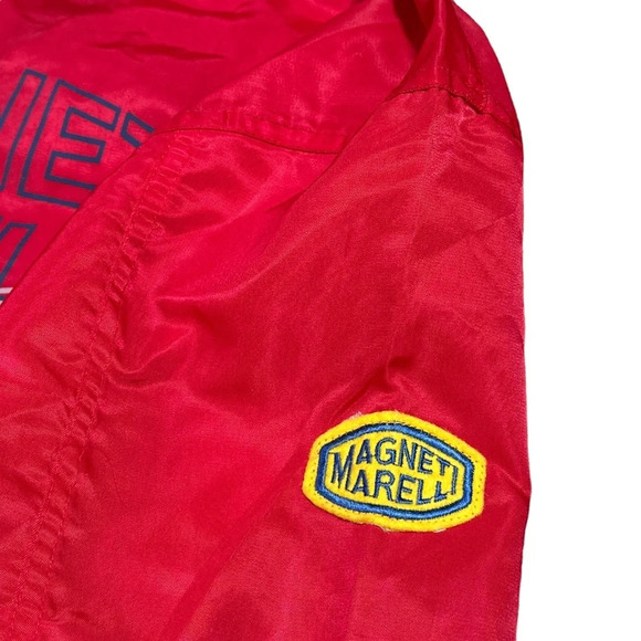 Vintage 90s Ferrari Magneti Marelli Red Windbreaker Jacket Mens One Size Large - Picture 7 of 13